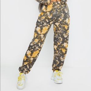 PrettyLittleThing Brown Tie Dye Printed Joggers